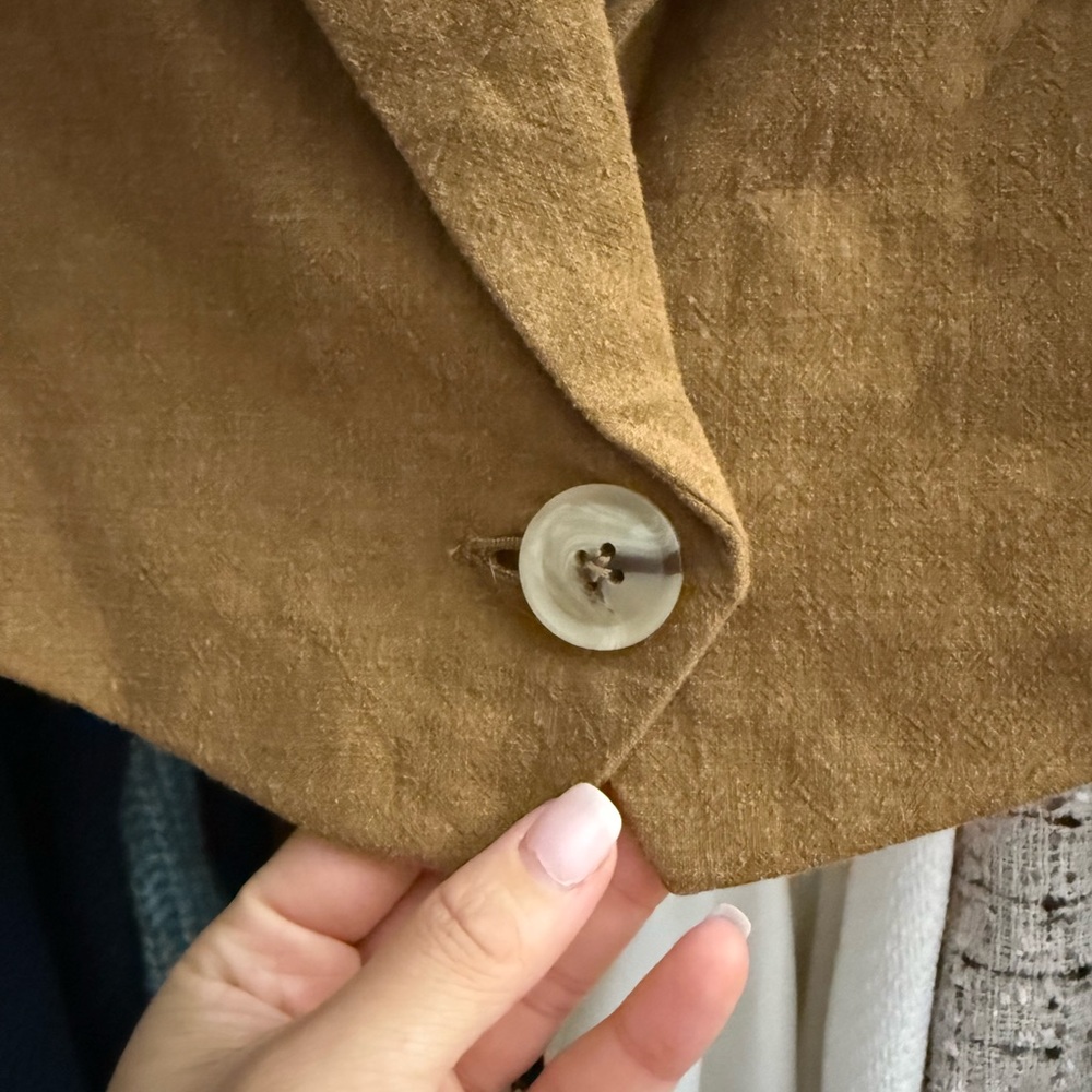 Free People Cropped Blazer Jacket in Tan/Brown - Picture 3 of 7